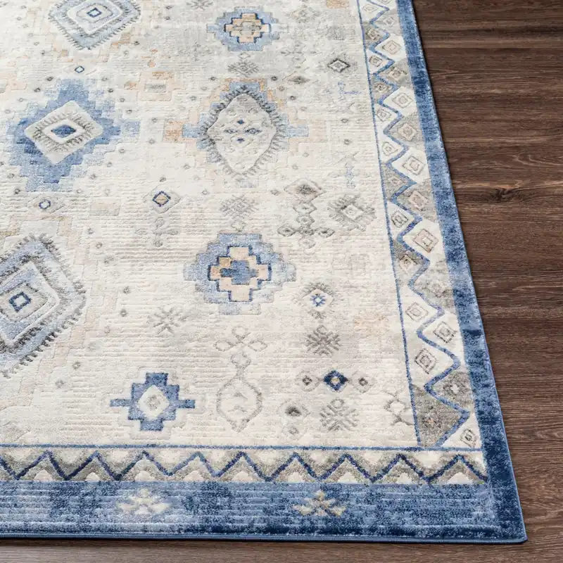 Indigo Machine Woven Rug - Livabliss